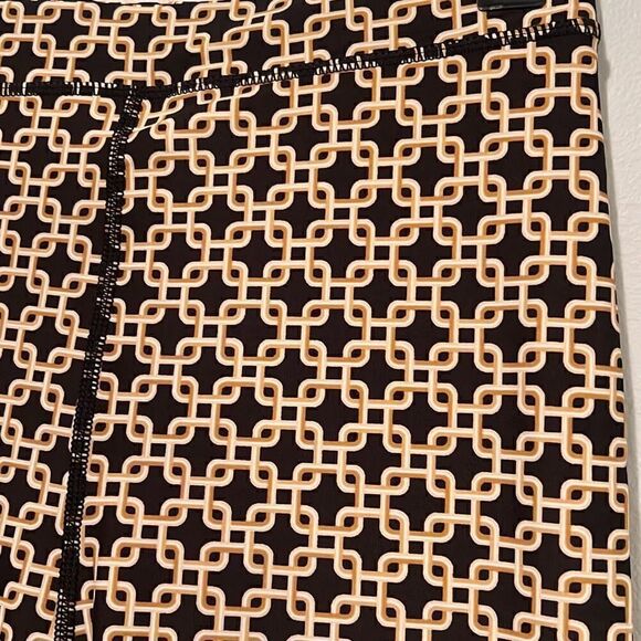 Richard Allan x H&M Women's Brown High Rise Full Length Geometric Leggings - Picture 2 of 6